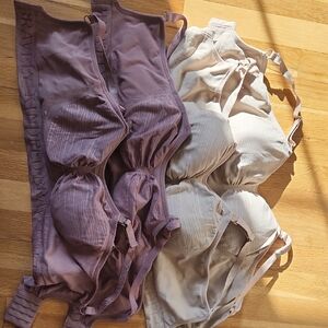 Kindred Bravely Wireless Hands Free Pumping/Nursing Bras  - Mauve & Beige LARGE